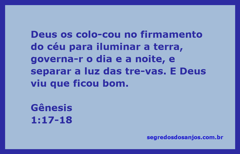 Ilustração de Gênesis 1:17-18 mostrando os corpos celestes no firmamento iluminando a terra.