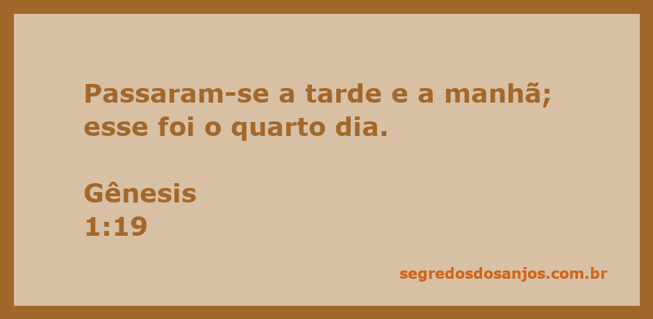 Ilustração do quarto dia da criação, representando a passagem de Gênesis 1:19.