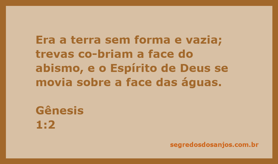 Representação artística da terra sem forma e vazia, com trevas sobre o abismo e a presença do Espírito de Deus sobre as águas.