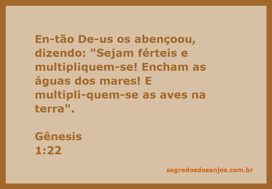 Deus abençoando a criação das aves e a multiplicação da vida nas águas.