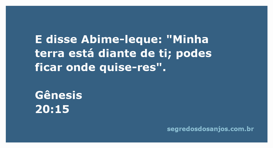 Abimeleque oferece sua terra a Abraão, ilustrando a hospitalidade e generosidade.
