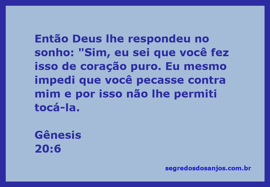 Imagem de um sonho onde Deus intervém para proteger a pureza