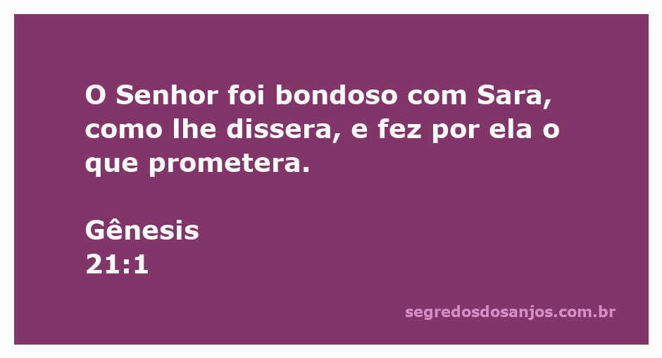 Ilustração da bondade de Deus com Sara, conforme Gênesis 21:1.