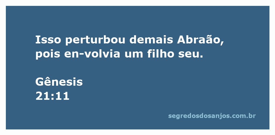 Abraão preocupado com a situação envolvendo seu filho, conforme Gênesis 21:11.