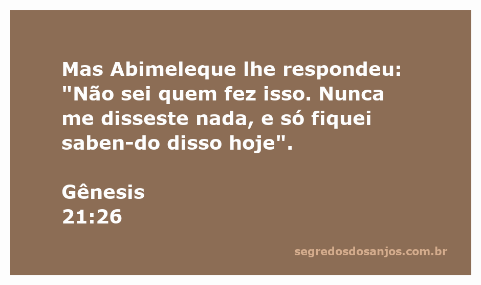 Diálogo entre Abimeleque e Abraão sobre um mal-entendido