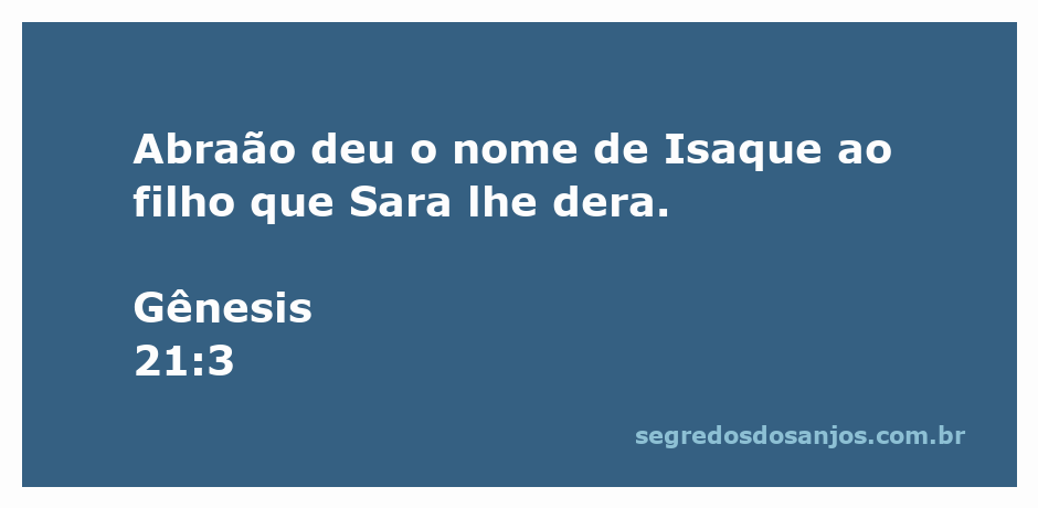 Imagem de Abraão nomeando seu filho Isaque, conforme Gênesis 21:3.