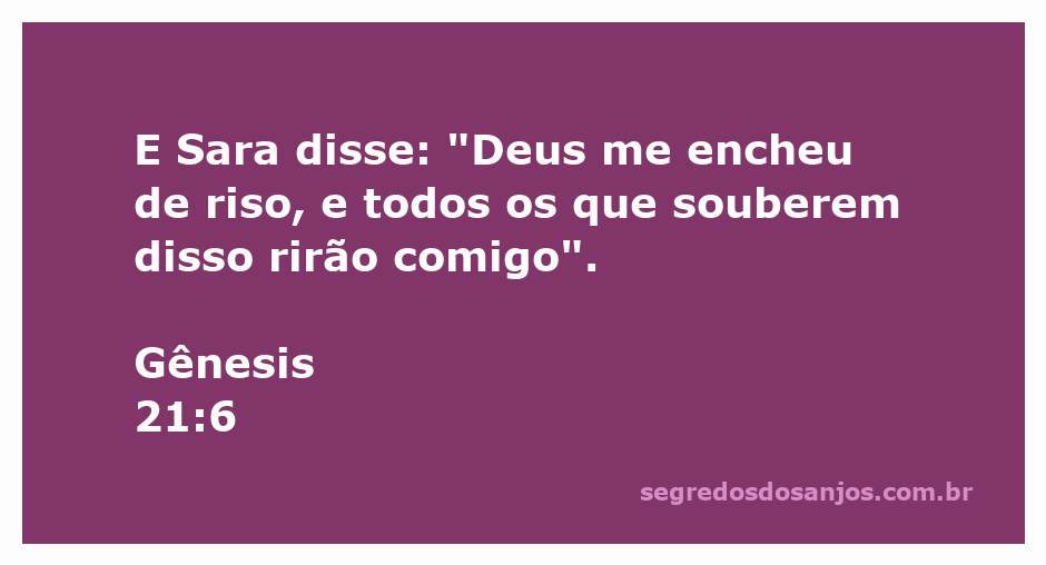 Sara sorrindo, expressando alegria pela promessa de Deus