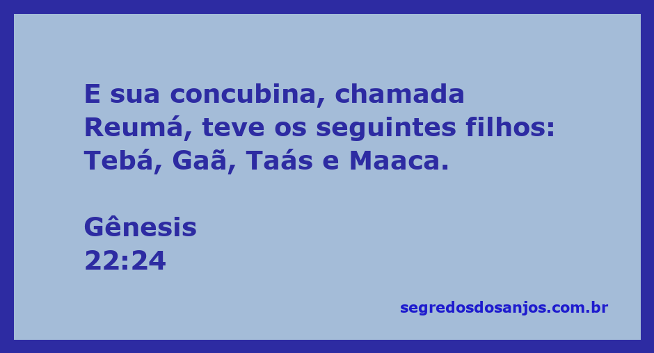 Ilustração da concubina Reumá e seus filhos Tebá, Gaã, Taás e Maaca, conforme mencionado em Gênesis 22:24.