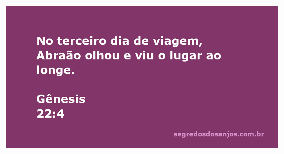 Abraão avistando o local da oferta no terceiro dia de viagem.