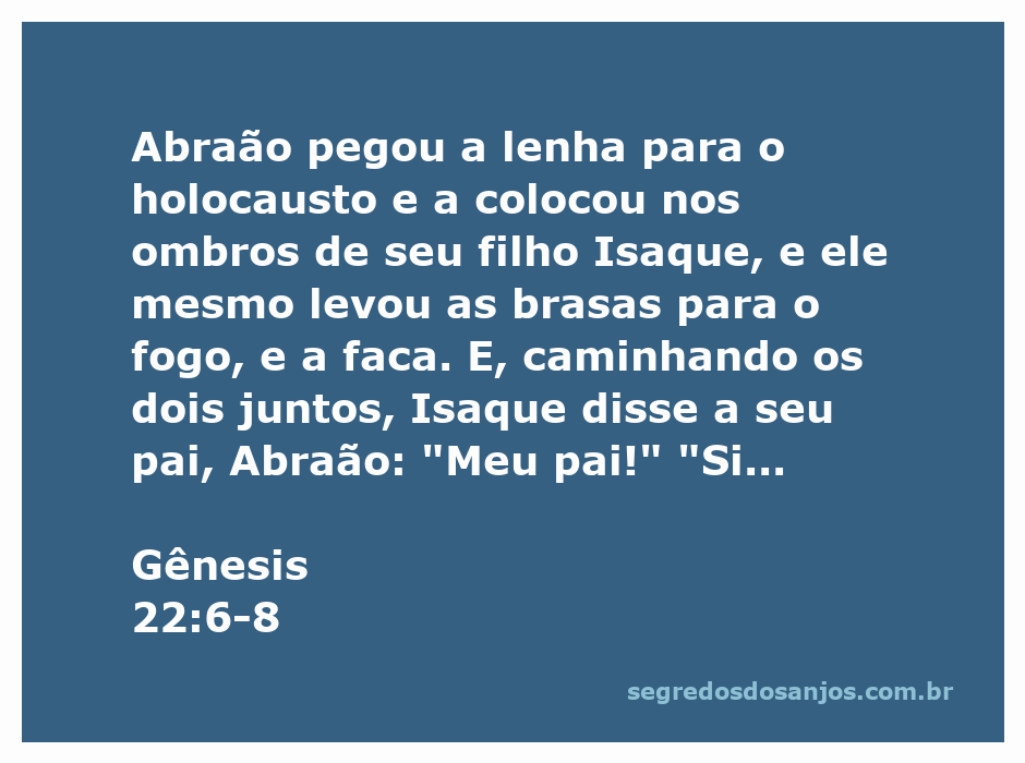 Abraão e Isaque caminhando juntos em direção ao local do sacrifício, com lenha e brasas nas mãos.