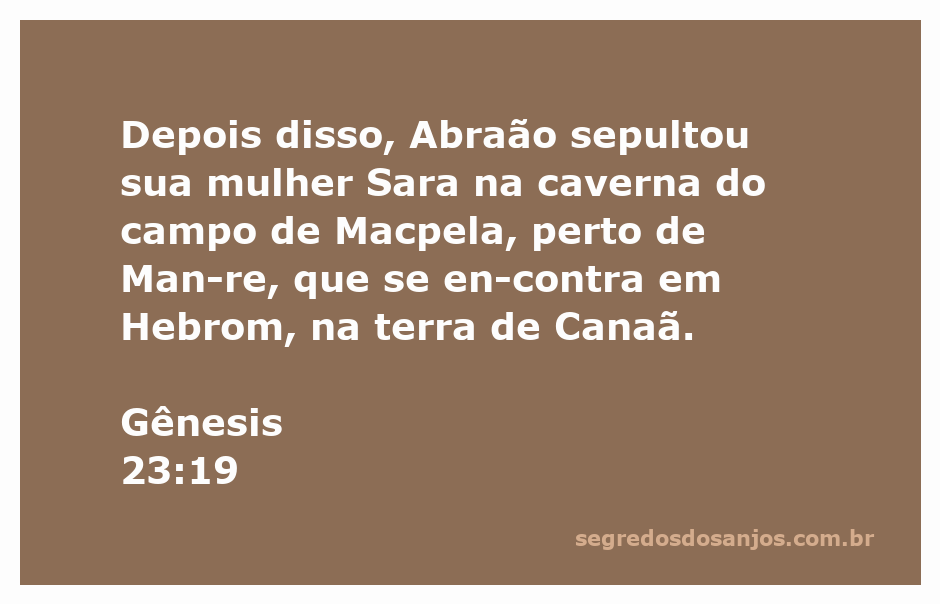 Imagem da caverna do campo de Macpela, onde Abraão sepultou sua esposa Sara, localizada em Hebrom, Canaã.