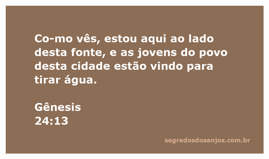 Imagem de uma fonte em uma cidade antiga, com jovens se aproximando para tirar água, representando Gênesis 24:13.