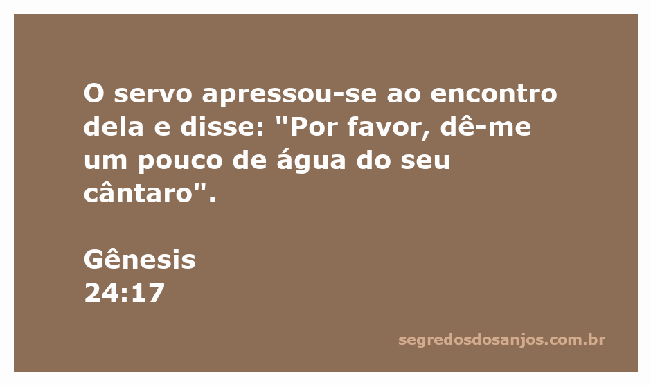 Servo de Abraão pedindo água a Rebeca no poço