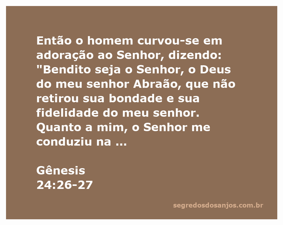 Um homem em adoração, reconhecendo a bondade e fidelidade de Deus, inspirado por Gênesis 24:26-27.