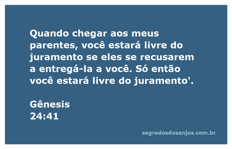 Imagem ilustrativa de Gênesis 24:41, destacando a liberdade do juramento em um contexto bíblico.