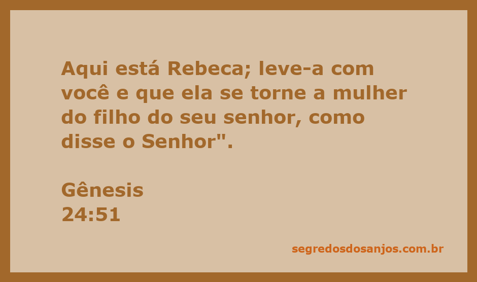 Rebeca sendo apresentada como esposa para o filho do senhor