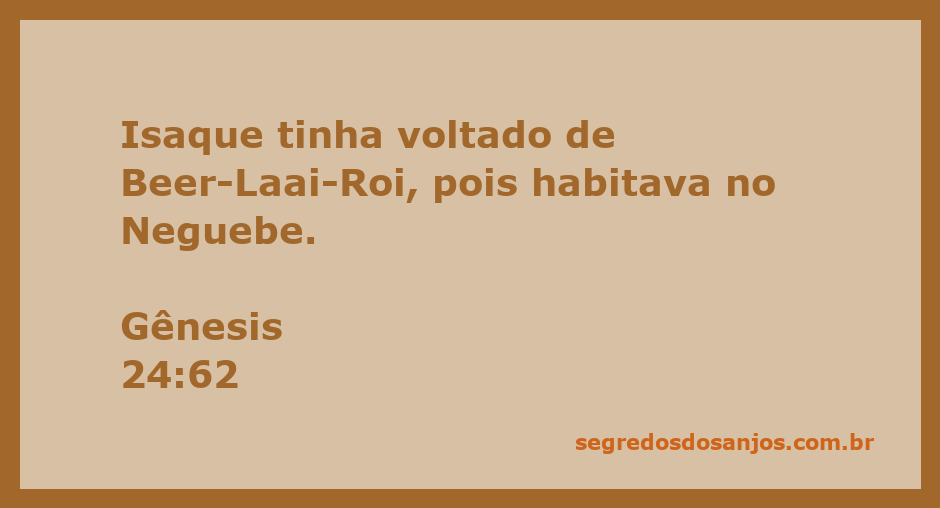 Isaque retornando de Beer-Laai-Roi, refletindo sobre sua vida no Neguebe.
