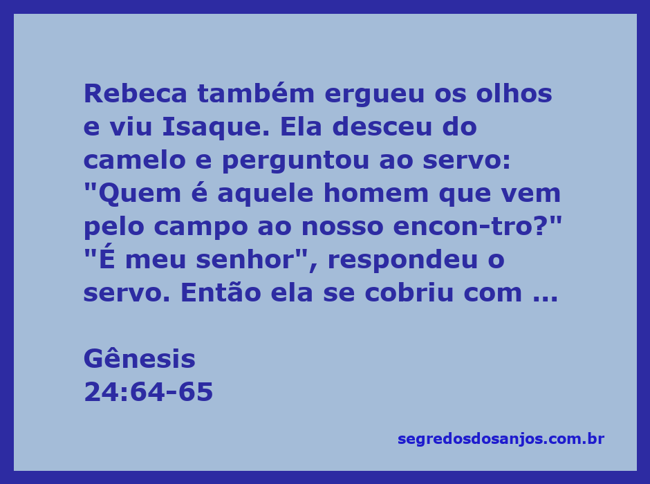 Rebeca avistando Isaque enquanto desce do camelo, simbolizando o encontro de amor e destino.