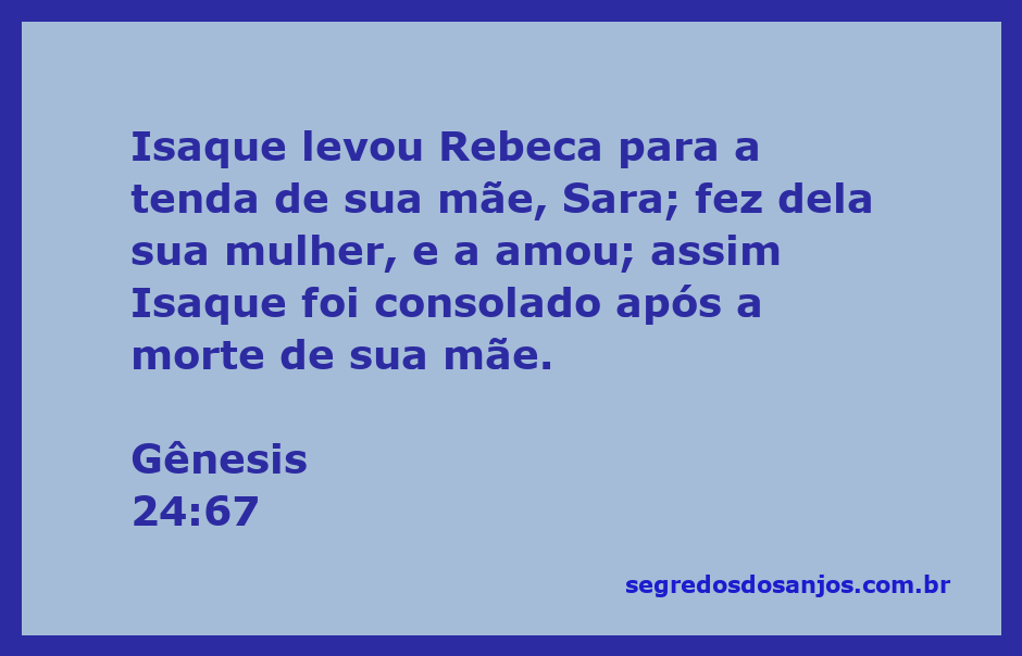 Isaac e Rebeca em um momento de amor e consolo após a morte de Sara