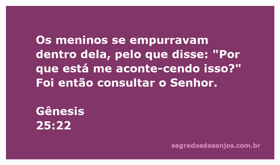 Uma mulher grávida questionando sua situação enquanto os bebês se movem dentro dela, representando a passagem de Gênesis 25:22.