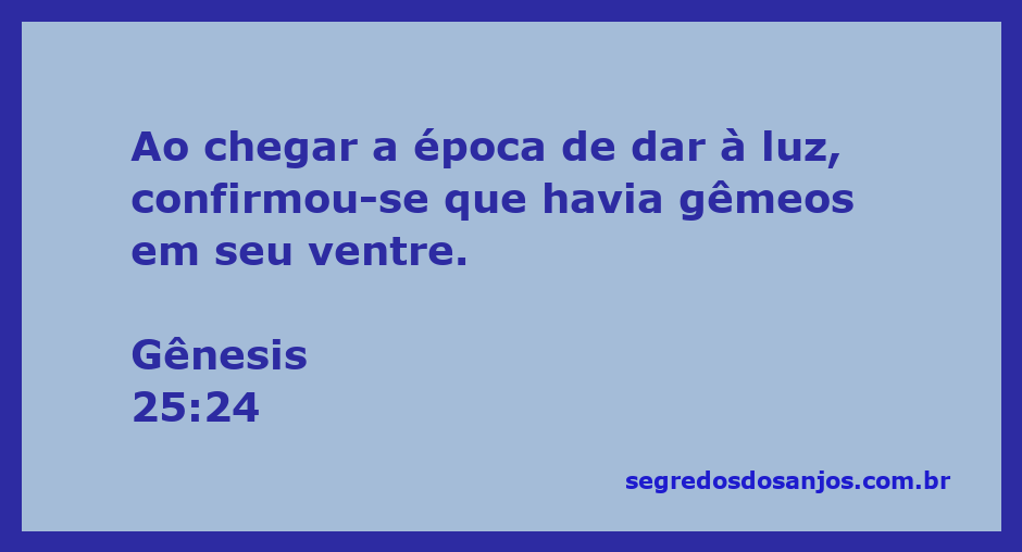 Imagem representando o nascimento de gêmeos, simbolizando a passagem de Gênesis 25:24.