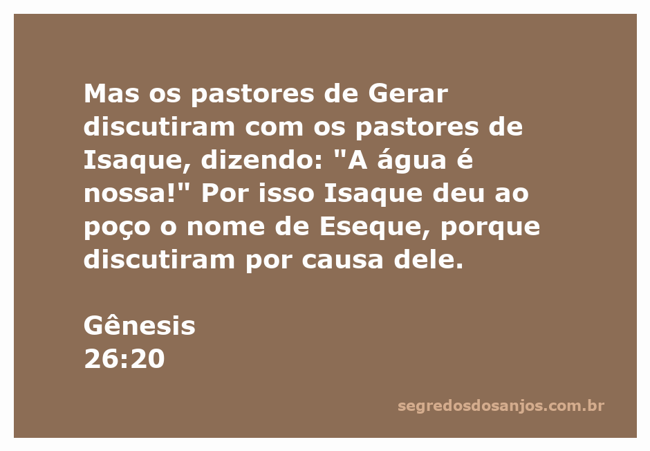 Ilustração de Isaque e pastores discutindo sobre a posse de um poço de água em Gerar