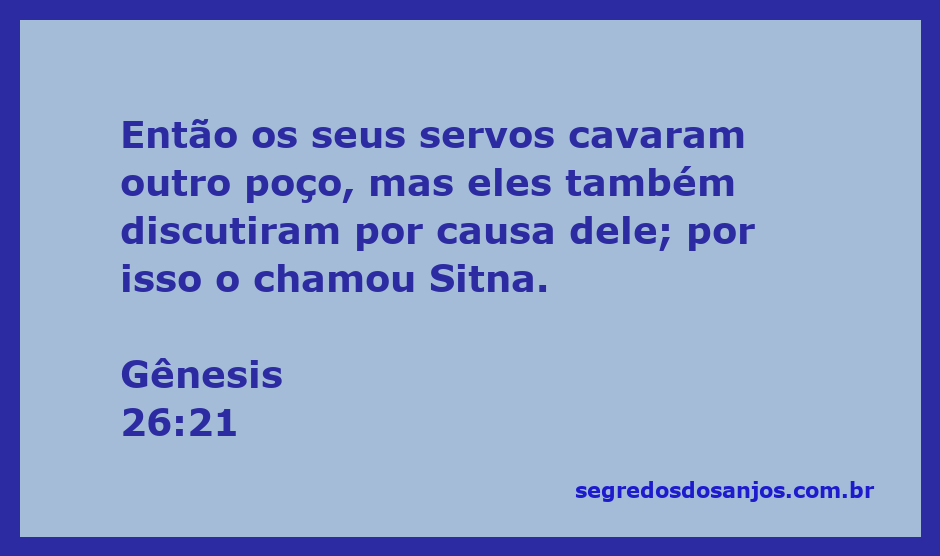 Imagem representativa do poço chamado Sitna mencionado em Gênesis 26:21.