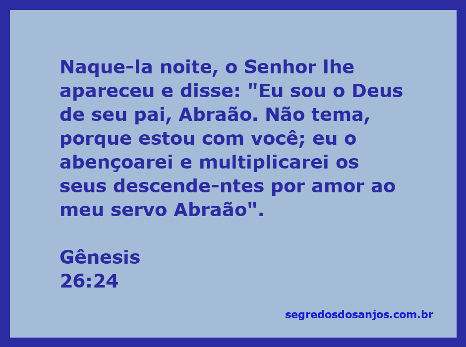 Imagem que representa Deus falando a Isaque, garantindo sua proteção e bênçãos, com referência a Abraão.
