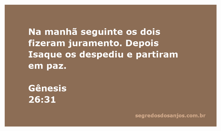 Isaque e os homens que fizeram juramento, simbolizando paz e reconciliação.