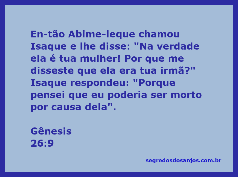 Isaque e Abimeleque discutindo sobre a identidade de Rebeca como esposa e irmã