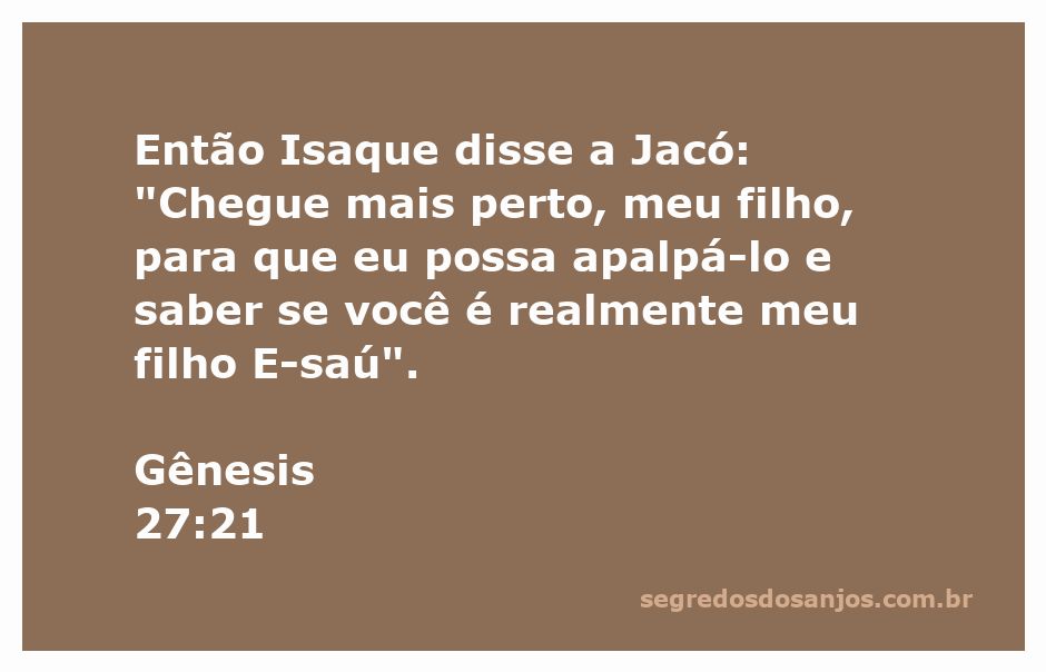 Ilustração de Isaque tocando Jacó para confirmar sua identidade como Esaú.