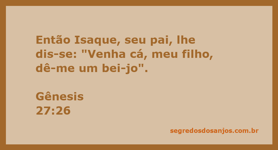 Isaque abençoando seu filho com um beijo