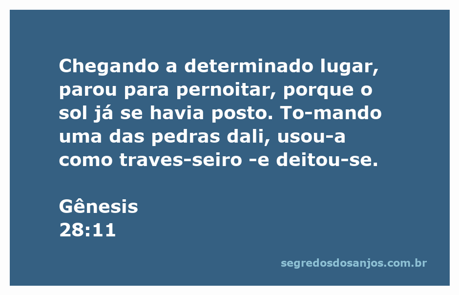 Jacó dormindo sobre uma pedra ao pôr do sol em Gênesis 28:11