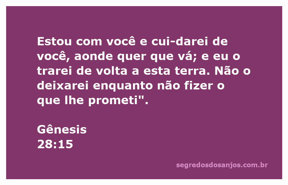 Imagem representativa da promessa de Deus a Jacó em Gênesis 28:15