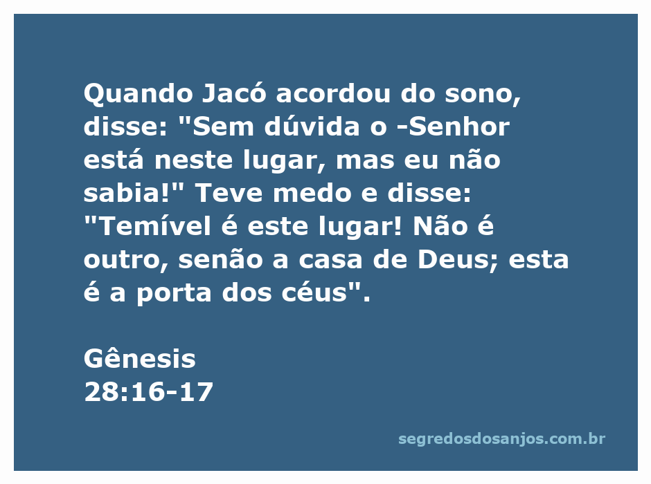 Jacó acordando de seu sonho, reconhecendo a presença de Deus em um lugar sagrado.