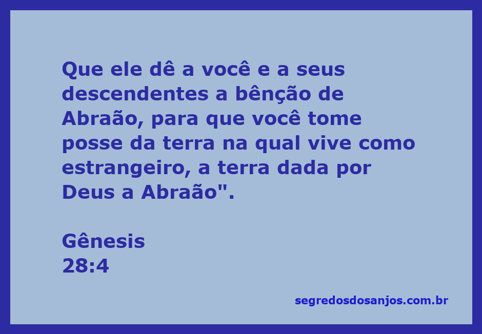 Ilustração da bênção de Abraão conforme Gênesis 28:4, simbolizando a herança da terra prometida.