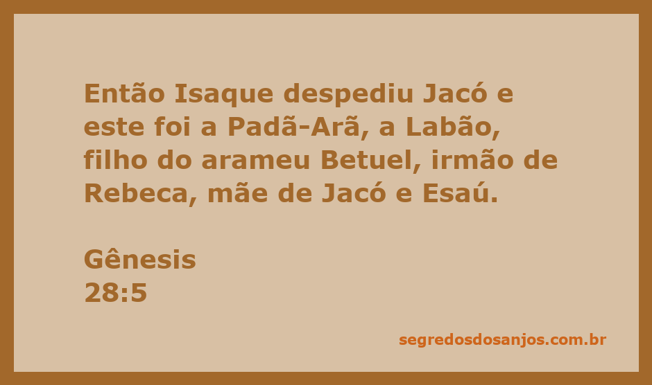 Isaque despede Jacó antes de sua jornada a Padã-Arã, representando a transição e as promessas de Deus.