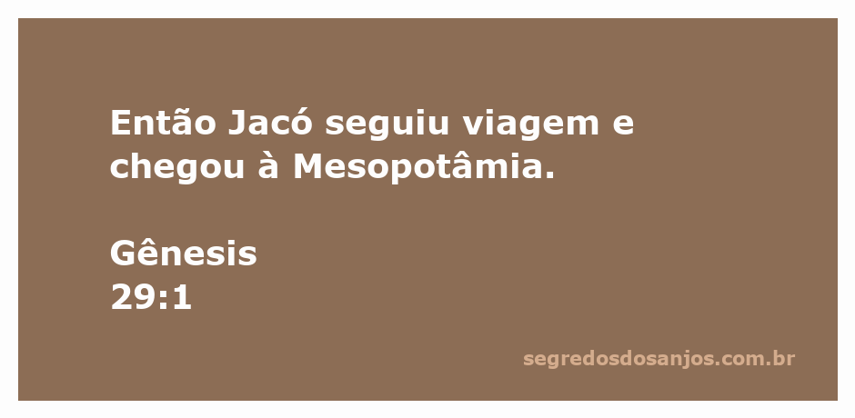 Jacó viajando em direção à Mesopotâmia, representando a passagem de Gênesis 29:1.