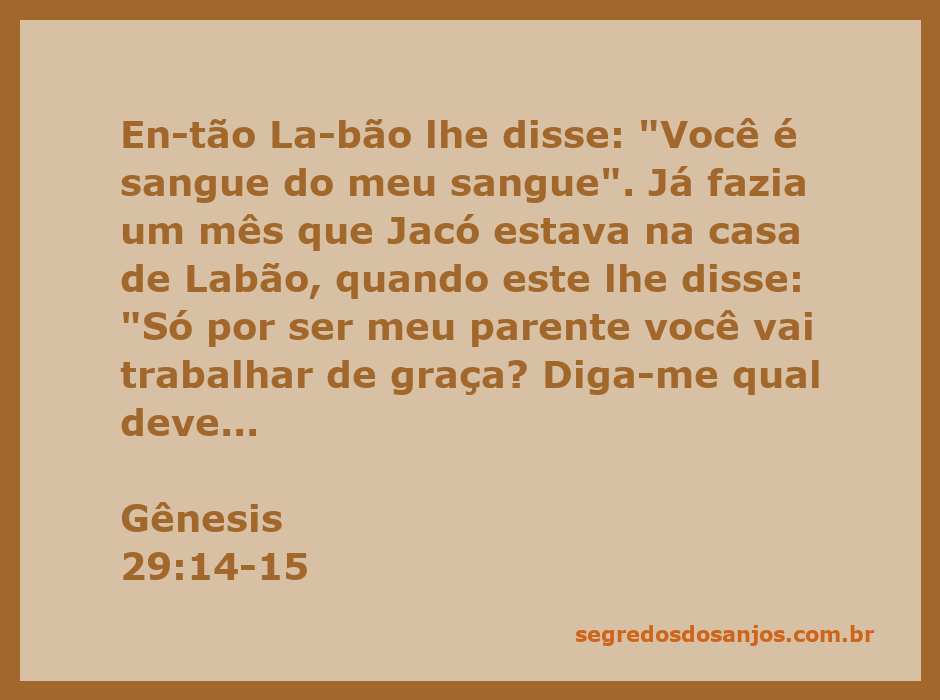 Labão e Jacó discutindo sobre o trabalho e o salário na casa de Labão.