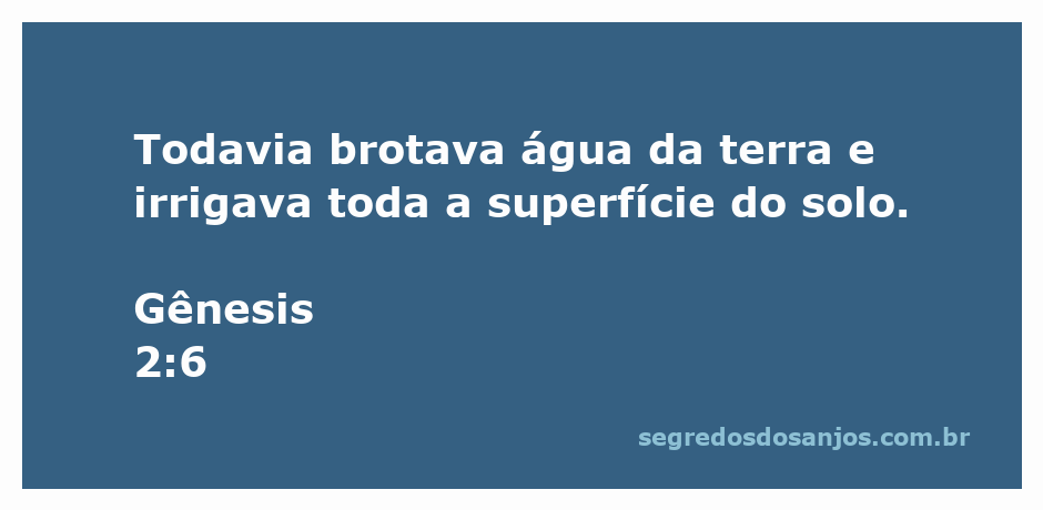 Imagem representando a irrigação da terra com água brotando do solo, simbolizando a criação divina.
