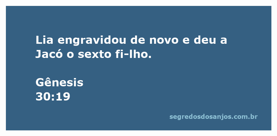Arte representando Lia dando à luz o sexto filho, em Gênesis 30:19.