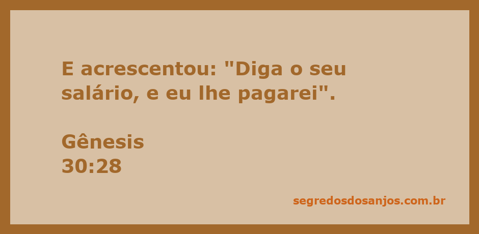 Imagem de Gênesis 30:28, onde Laban fala sobre o salário de Jacó.