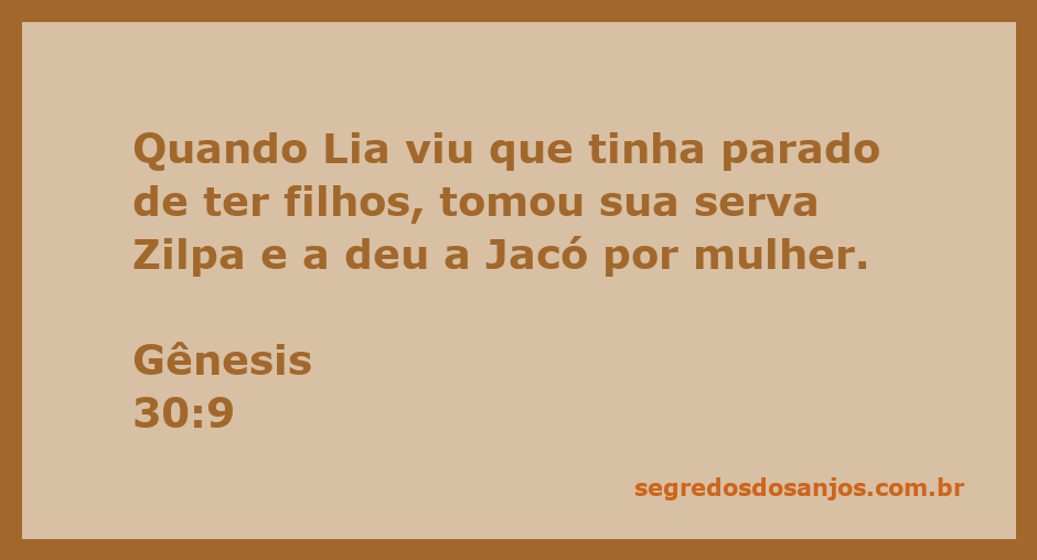 Ilustração de Lia entregando sua serva Zilpa a Jacó como esposa, representando a dinâmica familiar na história de Gênesis 30:9.