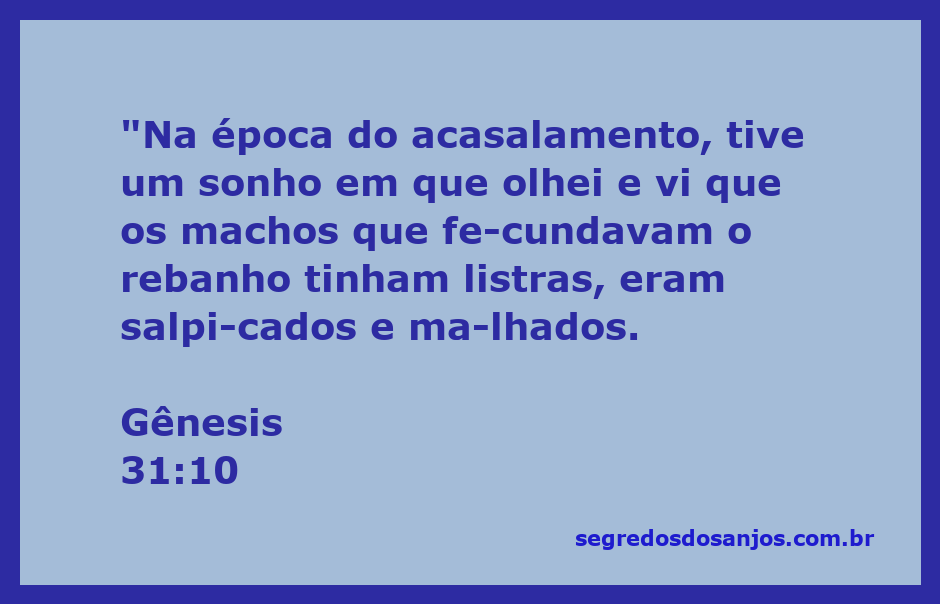 Imagem representando o sonho de Jacó sobre o rebanho com machos listrados, salpicados e malhados.
