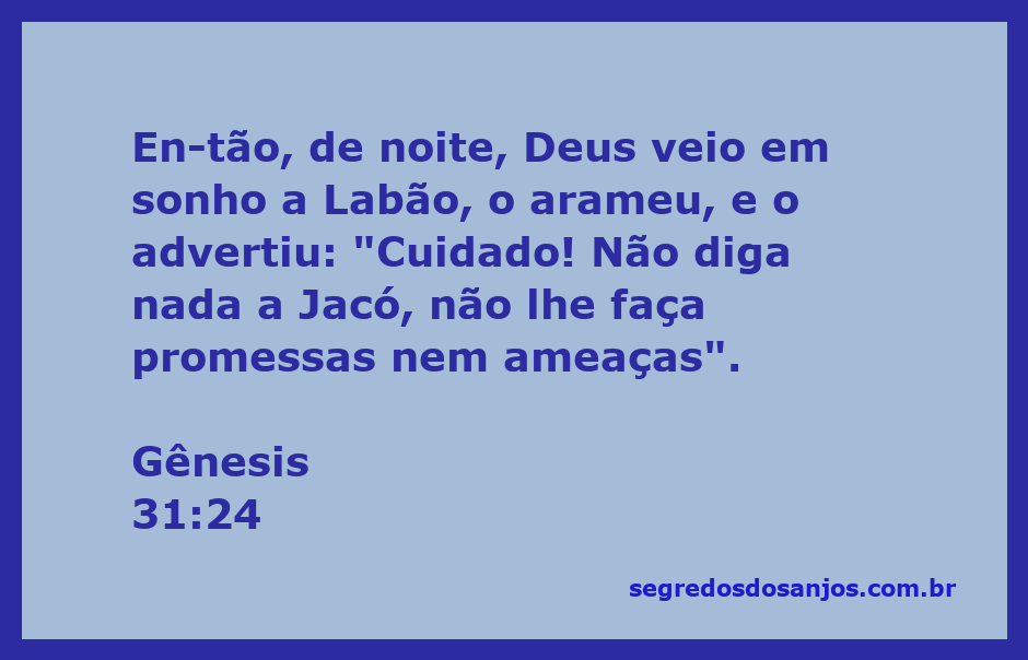 Sonho de Labão com Deus advertindo-o sobre Jacó