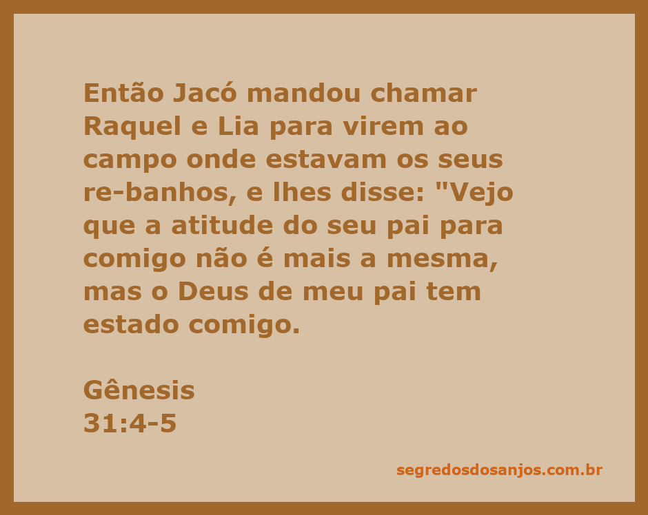 Jacó conversando com Raquel e Lia no campo, refletindo sobre sua situação com o pai delas.
