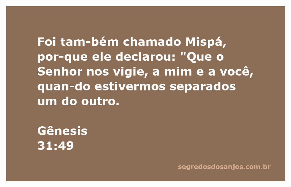 Imagem representativa da passagem de Gênesis 31:49, simbolizando a vigilância e a separação entre duas pessoas.
