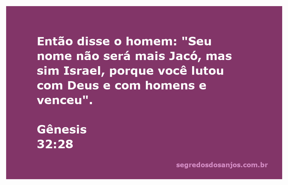 Ilustração do versículo Gênesis 32:28, mostrando a transformação de Jacó em Israel após sua luta com Deus.