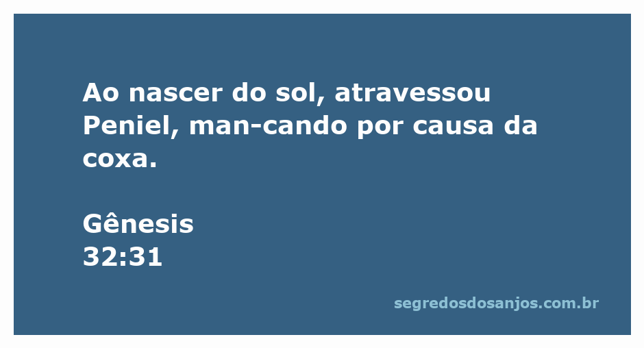 Imagem de uma figura representando Jacó mancando ao amanhecer após sua luta em Peniel.