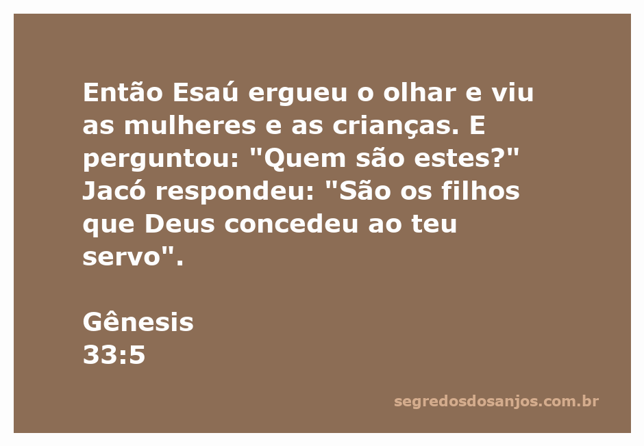 Esaú olha para Jacó e sua família, incluindo mulheres e crianças, em uma cena de reunião familiar.